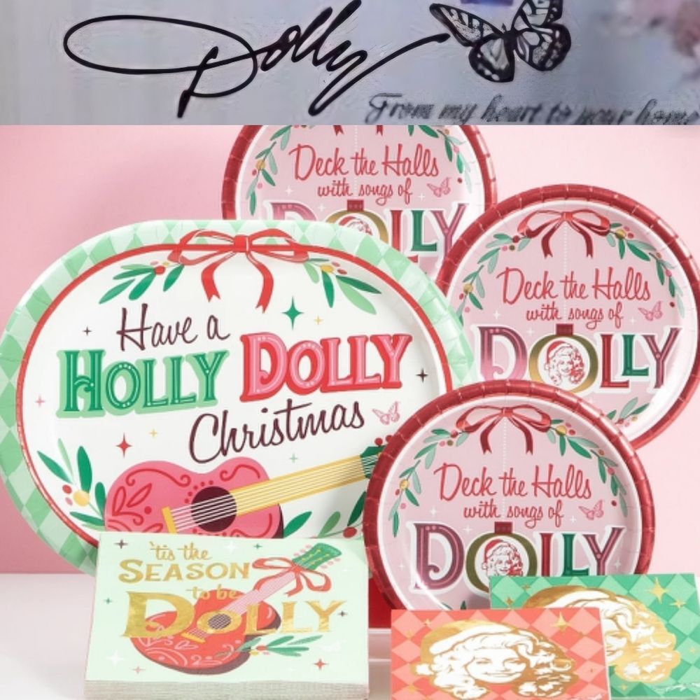 Dolly Parton Holly Dolly Christmas Plates & Napkins